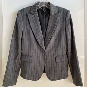 Alex Marie Charcoal Pinstripe Jacket w/ Pink, size 6